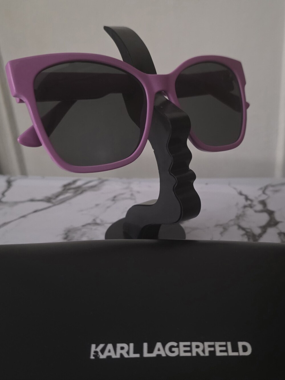 Karl Lagerfeld Kids Bright Pink Square Sunglasses with Dark Lenses